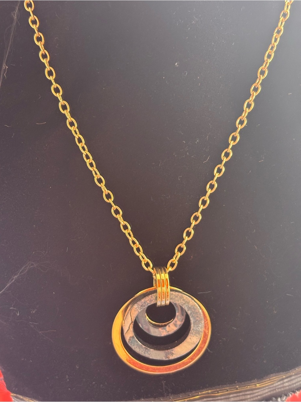 Gold-Tone Circular Layered Pendant Necklace - Women Jewelry